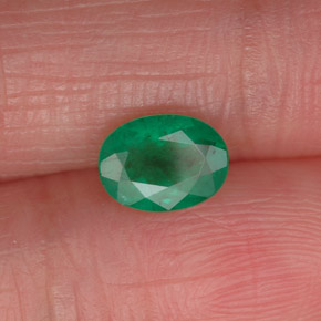 0.70캐럿 천연 그린 에메랄드, 타원형 컷, 7×5.2 mm, SI-I1