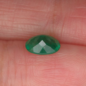 0.70캐럿 천연 그린 에메랄드, 타원형 컷, 7×5.2 mm, SI-I1