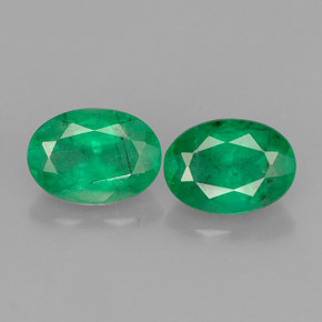 캐럿 천연 그린 에메랄드 보석, 타원형 컷, 6.9×5 mm, SI-I1