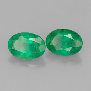 캐럿 천연 그린 에메랄드 보석, 타원형 컷, 6.9×5 mm, SI-I1