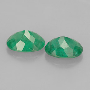 캐럿 천연 그린 에메랄드 보석, 타원형 컷, 6.9×5 mm, SI-I1