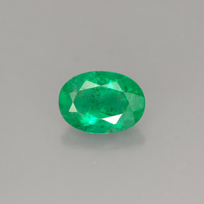 0.76캐럿 천연 그린 에메랄드, 타원형 컷, 7×5.2 mm, SI-I1