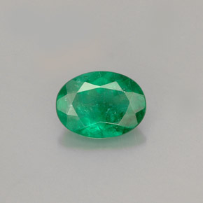 0.83캐럿 천연 그린 에메랄드, 타원형 컷, 7.5×5.6 mm, I1