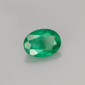 0.83캐럿 천연 그린 에메랄드, 타원형 컷, 7.5×5.6 mm, I1