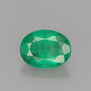 0.95캐럿 천연 그린 에메랄드, 타원형 컷, 7.5×5.6 mm, I1