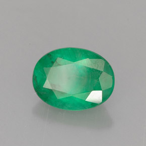0.95캐럿 천연 그린 에메랄드, 타원형 컷, 7.5×5.6 mm, I1