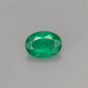 0.67캐럿 천연 그린 에메랄드, 타원형 컷, 7×5.1 mm, I1