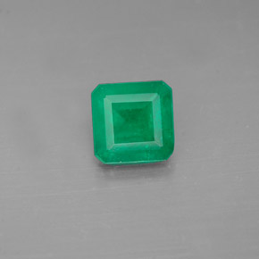 0.63캐럿 천연 그린 에메랄드, 에메랄드 컷, 5.3×5.3 mm, I1