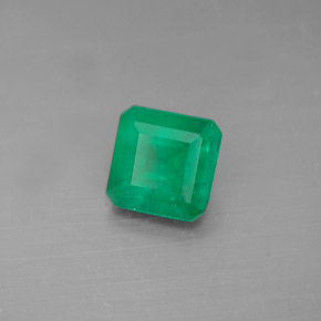 0.63캐럿 천연 그린 에메랄드, 에메랄드 컷, 5.3×5.3 mm, I1