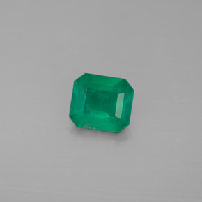 0.47캐럿 천연 그린 에메랄드, 에메랄드 컷, 5.3×4.8 mm, I1
