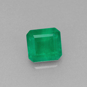 0.46캐럿 천연 그린 에메랄드, 에메랄드 컷, 4.8×4.6 mm, I1
