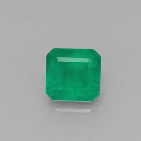0.46캐럿 천연 그린 에메랄드, 에메랄드 컷, 4.8×4.6 mm, I1