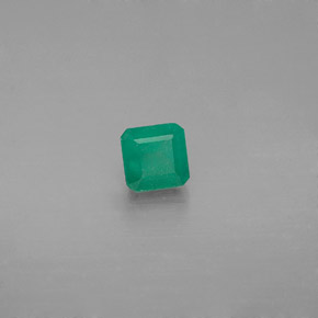 0.48캐럿 천연 그린 에메랄드, 에메랄드 컷, 4.3×4.3 mm, I1