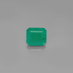 0.95캐럿 천연 그린 에메랄드, 에메랄드 컷, 6.3×5.6 mm, I1
