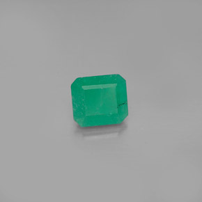 0.95캐럿 천연 그린 에메랄드, 에메랄드 컷, 6.3×5.6 mm, I1