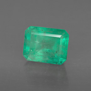 2.09캐럿 천연 그린 에메랄드, 에메랄드 컷, 8.2×6.4 mm, I1