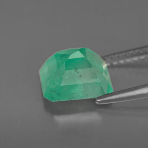 2.09캐럿 천연 그린 에메랄드, 에메랄드 컷, 8.2×6.4 mm, I1