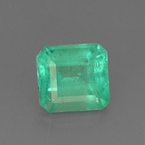 1.31캐럿 천연 그린 에메랄드, 에메랄드 컷, 6.6×6.2 mm, SI-I1