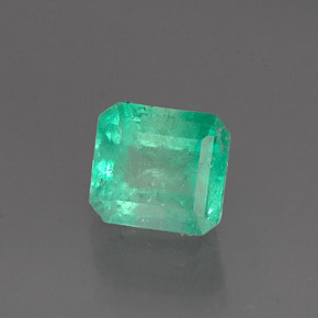 0.98캐럿 천연 그린 에메랄드, 에메랄드 컷, 6.2×5.6 mm, I1
