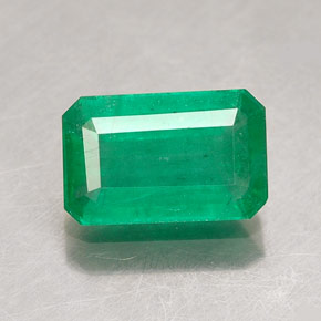 0.98캐럿 천연 그린 에메랄드, 에메랄드 컷, 8.2×5.2 mm, SI-I1
