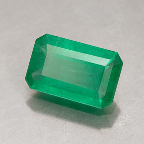 0.98캐럿 천연 그린 에메랄드, 에메랄드 컷, 8.2×5.2 mm, SI-I1