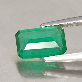 0.98캐럿 천연 그린 에메랄드, 에메랄드 컷, 8.2×5.2 mm, SI-I1