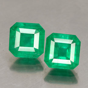 캐럿 천연 그린 에메랄드 보석, 에메랄드 컷, 6.3×6.2 mm, SI-I1