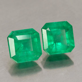 캐럿 천연 그린 에메랄드 보석, 에메랄드 컷, 6.3×6.2 mm, SI-I1