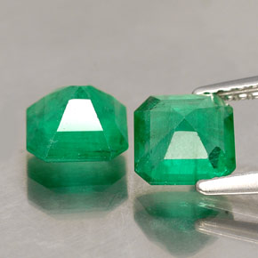 캐럿 천연 그린 에메랄드 보석, 에메랄드 컷, 6.3×6.2 mm, SI-I1