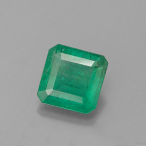 0.97캐럿 천연 그린 에메랄드, 에메랄드 컷, 6.5×6.2 mm, SI-I1
