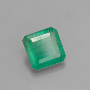 0.97캐럿 천연 그린 에메랄드, 에메랄드 컷, 6.5×6.2 mm, SI-I1