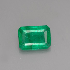 0.84캐럿 천연 그린 에메랄드, 에메랄드 컷, 7.2×5.2 mm, I1