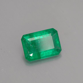 0.84캐럿 천연 그린 에메랄드, 에메랄드 컷, 7.2×5.2 mm, I1