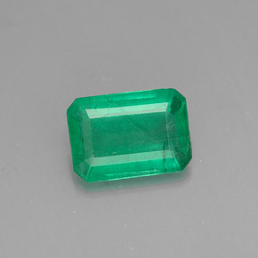 0.75캐럿 천연 그린 에메랄드, 에메랄드 컷, 7.2×5.1 mm, I1