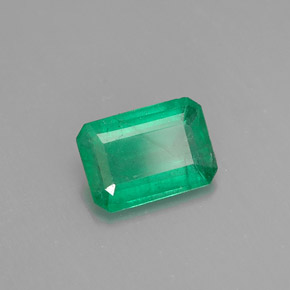 0.75캐럿 천연 그린 에메랄드, 에메랄드 컷, 7.2×5.1 mm, I1