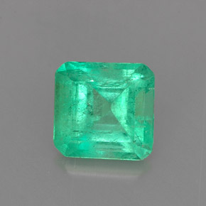 1.26캐럿 천연 그린 에메랄드, 에메랄드 컷, 7×6.8 mm, SI-I1