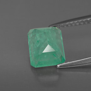 1.93캐럿 천연 그린 에메랄드, 에메랄드 컷, 8.1×6.7 mm, I1
