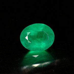 0.35캐럿 천연 그린 에메랄드, 타원형 컷, 5.3×4.2 mm, SI-I1