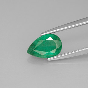 0.69캐럿 천연 그린 에메랄드, 배 모양, 7.9×5.1 mm, I1