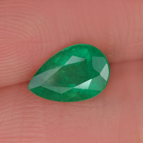 0.72캐럿 천연 그린 에메랄드, 배 모양, 7.9×5.1 mm, SI-I1