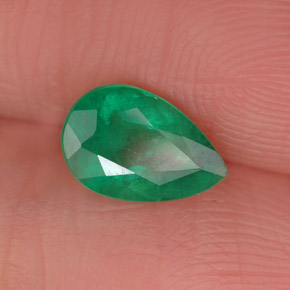 0.72캐럿 천연 그린 에메랄드, 배 모양, 7.9×5.1 mm, SI-I1