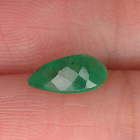 0.72캐럿 천연 그린 에메랄드, 배 모양, 7.9×5.1 mm, SI-I1