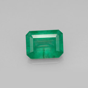 1.42캐럿 천연 그린 에메랄드, 에메랄드 컷, 8×6.1 mm, I1