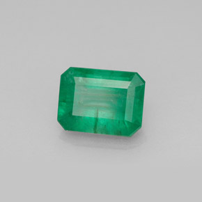 1.42캐럿 천연 그린 에메랄드, 에메랄드 컷, 8×6.1 mm, I1