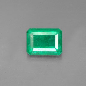 1.21캐럿 천연 그린 에메랄드, 에메랄드 컷, 7.6×5.7 mm, I1