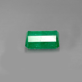 1.21캐럿 천연 그린 에메랄드, 에메랄드 컷, 7.6×5.7 mm, I1