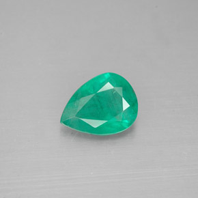 0.91캐럿 천연 그린 에메랄드, 배 모양, 8.1×6.1 mm, SI-I1