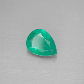 0.91캐럿 천연 그린 에메랄드, 배 모양, 8.1×6.1 mm, SI-I1