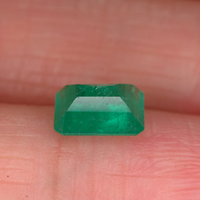 0.86캐럿 천연 그린 에메랄드, 에메랄드 컷, 6.8×5.5 mm, SI-I1