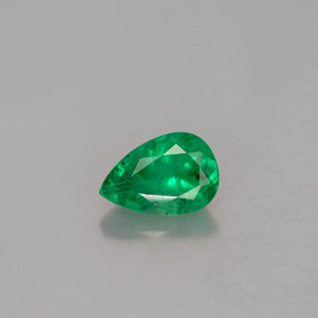 0.46캐럿 천연 그린 에메랄드, 배 모양, 6.4×4.4 mm, I1